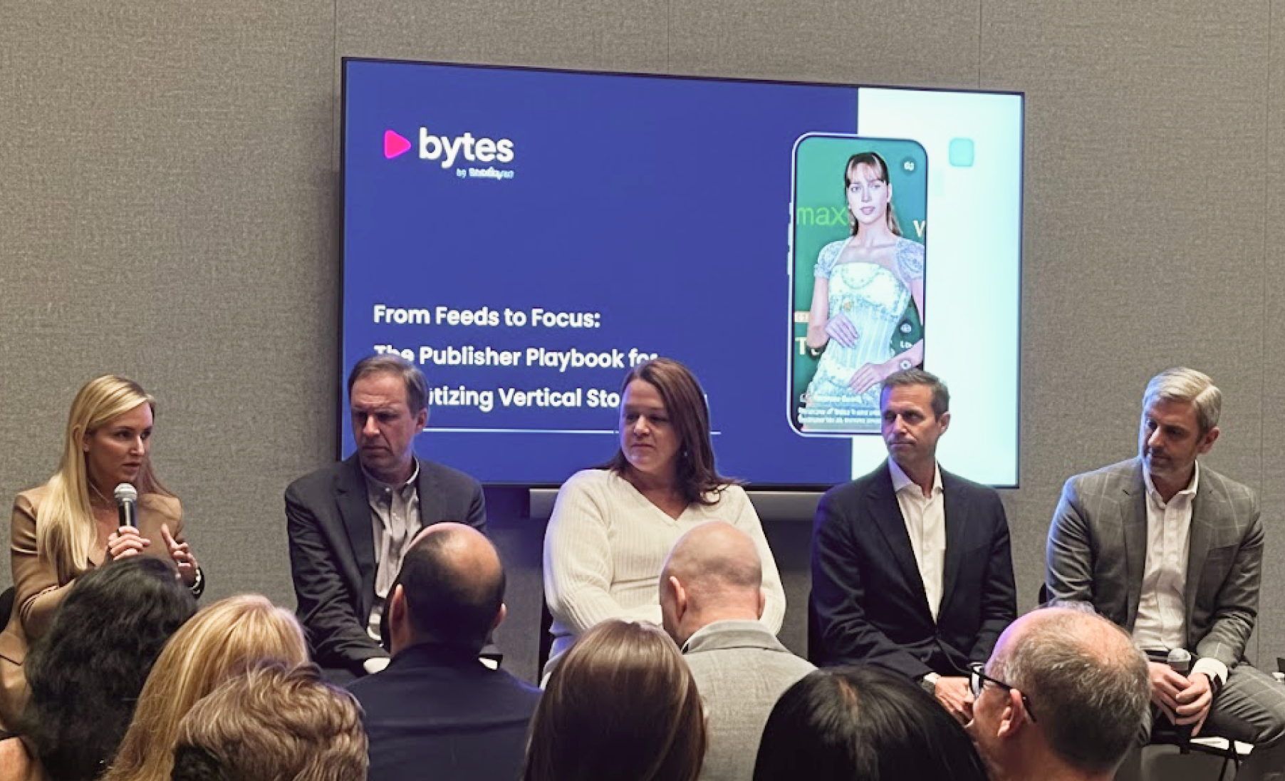 Industry leaders at the Bytes panel talking about the future of vertical video.